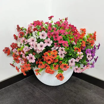 1 бр. изкуствени цветя лилав цвят за външна декорация, устойчиви на uv, изкуствени растения, Имитация на домашно градина, от цветя за украса