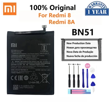 100% Оригинална Батерия Xiao Mi BN51 5000 ма За Телефон Xiaomi Redmi 8 Redmi 8A Redmi8 Redmi8A Сменяеми Батерии Bateria