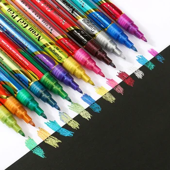 12 Цвята Лъскава дръжка-маркер, детски писалка за рисуване на графити, написани на Ръка фигура, флуоресцентно дръжка, офис-канцеларски материали, ученически пособия