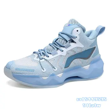 2023 Брандираната модерен мъжки баскетболни обувки с висок берцем, дишащи спортни обувки за тренировка във фитнес залата, баскетболни маратонки за мъже
