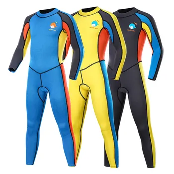 2023 Нов 2 мм неопреновый водолазный костюм детски цял бански с дълъг ръкав за защита от слънце и топъл костюм за сърф плажни бански костюми