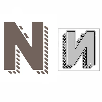2023 Нови Печати за рязане на метал с буква от азбуката N, изпълнени с удебелен шрифт, за изработка на Поздравителни картички в стил scrapbooking, Релеф на декоративни изделия, щанцоване
