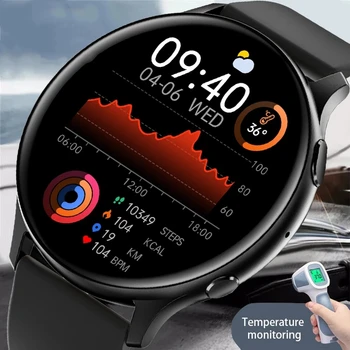 2023 Новите смарт часовници с температура на тялото, водоустойчив мъжки женски гривна, HD Екран, Набор от отговорите на повикване, умни часовници за мъже за Iphone и Android