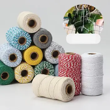 2мм 100м ресни памук кабел въже ред занаяти САМ цветен конец кабел усукана канап ръчно шиене дома на сватбени декорации