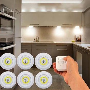 3 W Супер ярки коледни светлини LED Безжично дистанционно управление с регулируема яркост, гардероб, нощна светлина, Главна спалня, Кухня, Украса за парти
