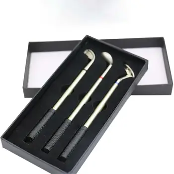 3 бр. химикалка писалка за голф с опаковъчната кутия, забавни черни, сини и червени мастила за играчите на голф, бизнес подарък, подпори за голф-клуба, сватба