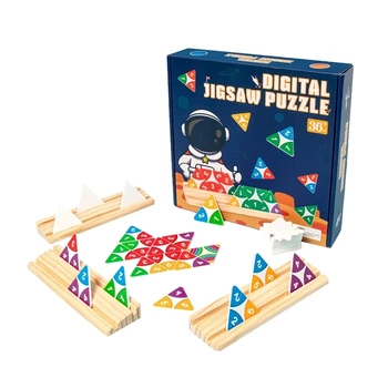 4XBD Детски дървени играчки Блокове Монтесори Геометрична полагане на Сортиране подарък за деца