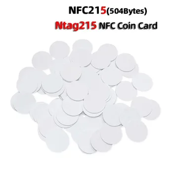 50/30шт NFC Ntag215 25 мм Монета ЕТИКЕТ Ключ 13,56 Mhz Карти Универсален Етикет RFID Smart Свръхлеки Етикети Етикети Кръгла Кутия