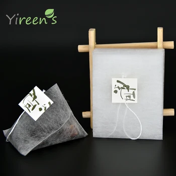 65x80 мм 1000 бр., Биодеградированные филтри за чай от царевично влакно PLA, термосвариваемые пакети пирамидална форма, индивидуални нетъкан текстил