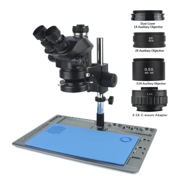 7X 50X Стереотринокулярный микроскоп с Едновременното фокусно разстояние 1x Интерфейсен адаптер 0.5 x 23.2 мм Аксесоари Обектив 1.0 x 0.5 x 2.0 x