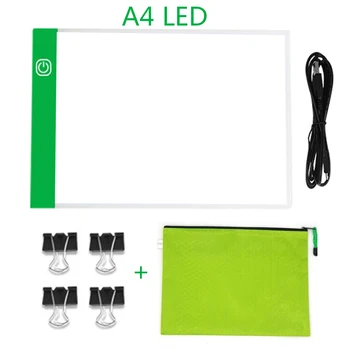A4 LED Light Pad Board 5d Diamond Живопис Tracing Copy Board с 3 нива на яркостта, таблет за рисуване с захранван от USB