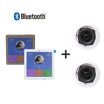 Bluetooth 2-канален 25 W сензорен екран, фонова музика за домашно аудио, монтиран на стената усилвател с 2 части 5 