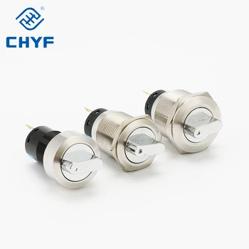 CHYF 16/19/22 мм, on-off с защелкиванием Водоустойчива IP67 Електрически писалки за ключове 3 контакт Бутон за превключване на