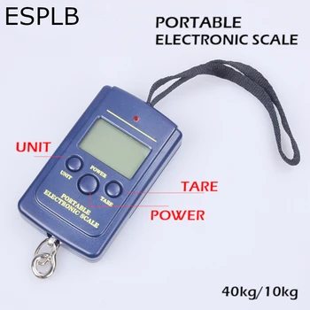 ESPLB Мини Цифрова скала от 0-10 кг/5 г 10-40 кг/10 г Риболовни Пътнически Багаж Висящи Везни, Електронни Везни За претегляне Без резервно осветление