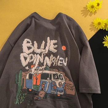 Harajuku Мъжки универсална тениска с графични букви 2022, Градинска риза в стил Хип-Хоп, Памучен Ежедневни Тениска, Реколтата, Блузи, Тениски