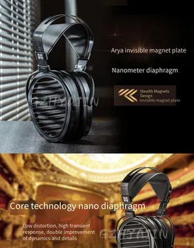 HiFiMan Arya Recorder, скрит магнитен версия, плоски слушалки с фиксирана бленда, слушалки за монитор Hifi fever