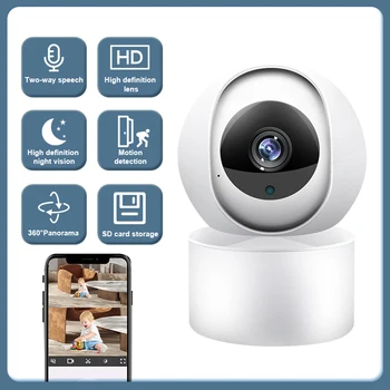 IP WiFi Камера за Видеонаблюдение, следи бебето, Автоматична Камера за следене на човек, пълноцветен камера за нощно виждане за помещения