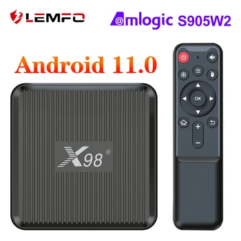 LEMFO X98Q Smart TV Box Android 11 S905W2 Двойна Wifi 4K HDR10 AV1 мултимедиен плейър на Youtube Телеприставка Android 11,0