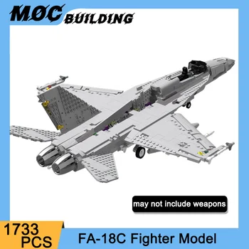 MOC Авиационна Серия FA-18C Модел Изтребител Строителни Блокове Самолет Военно Оръжие Тухли САМ на Играчки За Коледни Подаръци за Деца