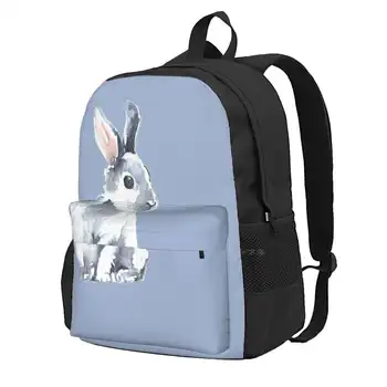 Moon Rabbit Ii Модерен Пътен лаптоп Училище раница, чанта Заек Бъни Moon Акварел Акварел