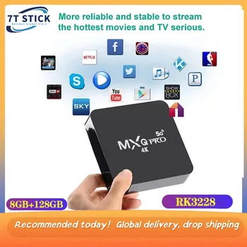 MXQ PRO 4K Smart TV Box Android 2.4 и 5g Wifi 8 gb 128 Gb Rockchip 3228 HD 3D Android Телеприставка мултимедиен плейър Mi s Box