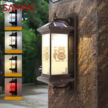 SAMAN Открит и слънчев, с монтиран на стената лампа Творчески китайски тела-аплици led водоустойчива IP65 за къщи, вили, тераси, двор