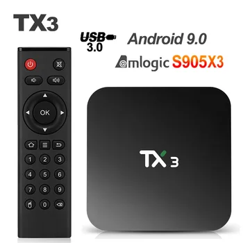 Tanix TX3 Android 9,0 TV BOX Amlogic S905X3 H. 265 8K HDR 2,4 G/5 Ghz Dual Wifi 4G 32G/64G Smart TX3 телеприставка мултимедиен плейър