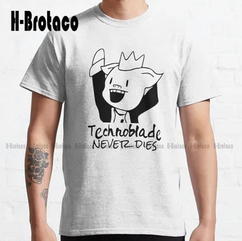 Technoblade Never Dies Техноблейд Никога не умира Класическа тениска Със Забавна Изкуство Градинска Тениска с Анимационни герои Xs-5Xl Унисекс С Дигитален печат