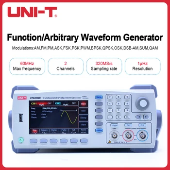 UNIT 2-канален 16-битов Функционален Генератор на сигнали за произволна форма и честота на дискретизация 320 МС/с Настолни Осцилоскопи UTG2062B