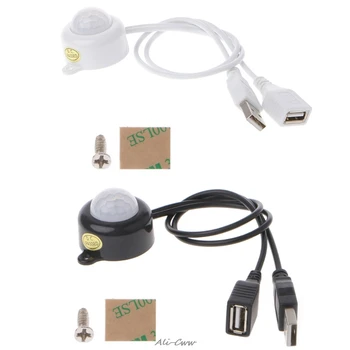 USB Led Ключ Ивица Светлина DC5-24V Инфрачервен Датчик за Движение PIR на Човешкото Тяло Премина
