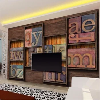 wellyu Индивидуални големи стенни тапети 3d в ретро стил с дървена структура, TV-фон, хол, спалня, тапети тапети