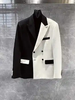 X03550 Модерен мъжки палта и якета 2023 за подиум, луксозен известна марка, европейски дизайн, мъжки дрехи, за партита