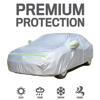 Автомобилни покривала за пълен седани с светоотражающей ивица, защита от слънцето, пылезащитная и водоустойчив, устойчив на uv, устойчиво на надраскване, по-дебела модел
