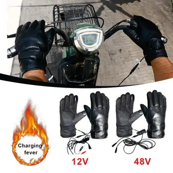 Акумулаторна ръкавици с електрически нагревател, зимни мотоциклетни ръкавици с топлинна топъл, ръкавици за езда, ръкавици за нагряване на ръце, за каране на ски, туризъм, Колоездене