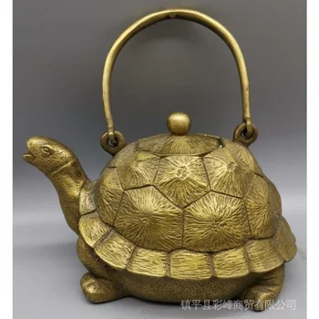 Архаизированная латунная статуя на чайника под формата на костенурка