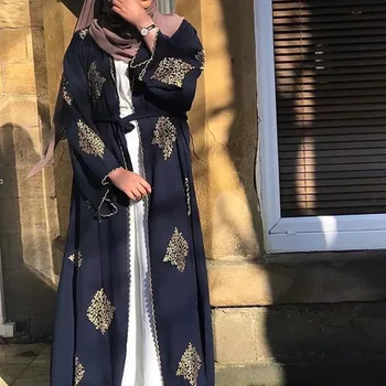 Афро-саудовско-американските жени, открита Абайя, черни летни, зимни и дълги рокли за молитва на Курбан, модни дрехи за момичета от Дубай