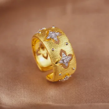 В Два Цвята Златен Плат, Ръчно Изработени От Матирана Тъкан В Дворцов Стил Qi Ring Pull С Истинско Златно Покритие Френски Обеци