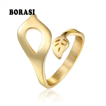 Дамски пръстени BORASI от неръждаема стомана с красива фигура, годежни пръстени от неръждаема стомана, Нови Пръстени, Сватба бижута, Пръстен