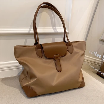 Ежедневна Чанта с Голям капацитет, дамски чанти-тоут, дизайнерски холщовая чанта, висококачествена дамска чанта през рамо, водоустойчив найлон Женствена чанта