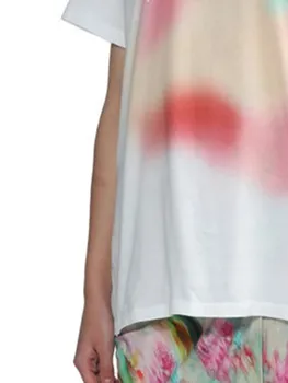 Женска Тениска с писмото принтом, боядисана акварел, 2023, нови Летни дамски ежедневни свободни тениски с къс ръкав, потници