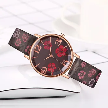 Женски нови персонализирани часовници с модерен печат Дамски кварцови часовници Дамски празнични и романтични луксозни часовници гривна Темперамент