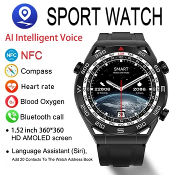 За Huawei IOS Compass NFC Ultimate Смарт Часовници Мъжки ECG + ТОЧКИ Bluetooth Предизвикателство Сърдечна Честота Артериално Налягане Фитнес Спортни Умен Часовник