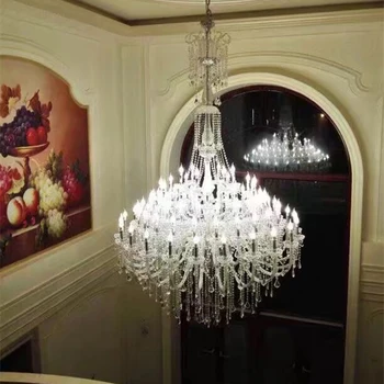Класическа луксозна кристален полилей, светеща Голям дълъг конферентна зала, църква, традиционен и модерен окачен лампа, потолочное фоайе