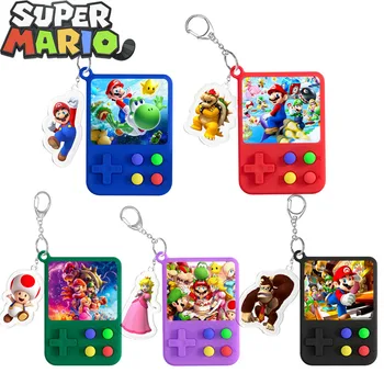 Ключодържатели Super Mario Bros, държач за карти, фигурки аниме Kawai, слот машина, ключодържател, автоаксесоари, Скъпа Чанта, Бижута, Подаръци за деца