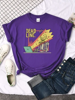 Когато се сблъскате с мъртва черта, тениски, дишаща тениска, незаменим тениска голям размер, удобна тениска