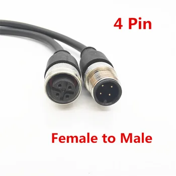 Конектор M12, двупосочен щепсел + 5 м PVC кабел Прав и ъглов 4Pin, 5Pin, 8Pin, конектори за сензори, мъжки женски водоустойчив мъжки