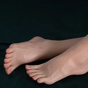 Крак на манекена Безплатна доставка на Дамски маникюр крака фетиш Силиконова модел крака за футфетиш обувки Дисплей чорапи TG3909