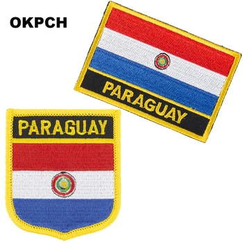 Ленти с флага на Парагвай, бродирани ленти с флага, ленти с националния флаг, ленти за дрехи, бижута със собствените си ръце PT0026-2
