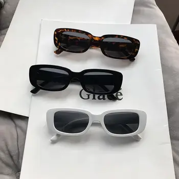 Луксозни дамски Квадратни слънчеви очила 15 цвята, Слънчеви очила в малка правоъгълна рамка UV400, женски vintage слънчеви очила в стил пънк, квадратни очила