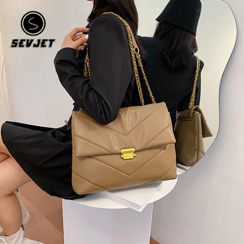 Маркови дизайнерски чанти през рамо от изкуствена кожа за жени, проста женска чанта-тоут, луксозни чанти през рамо със закопчалка, портмонета, клатч-месинджър JYY017